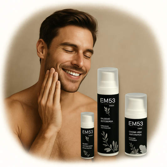 La cura della pelle maschile secondo natura – La linea uomo EM53 Natural Skincare