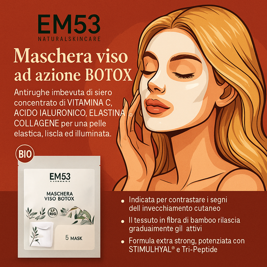 Maschera viso Botox EM53: la nuova frontiera della cosmetica bio-attiva