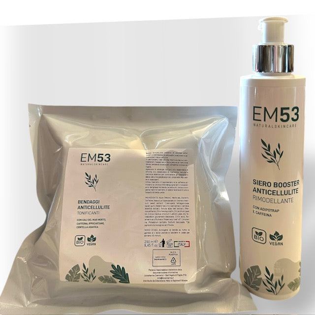 EM53-Bende ANTICELLULITE con sali del Mar Morto, caffeina, ippocastano, centella asiatica: 2 bende 250m.