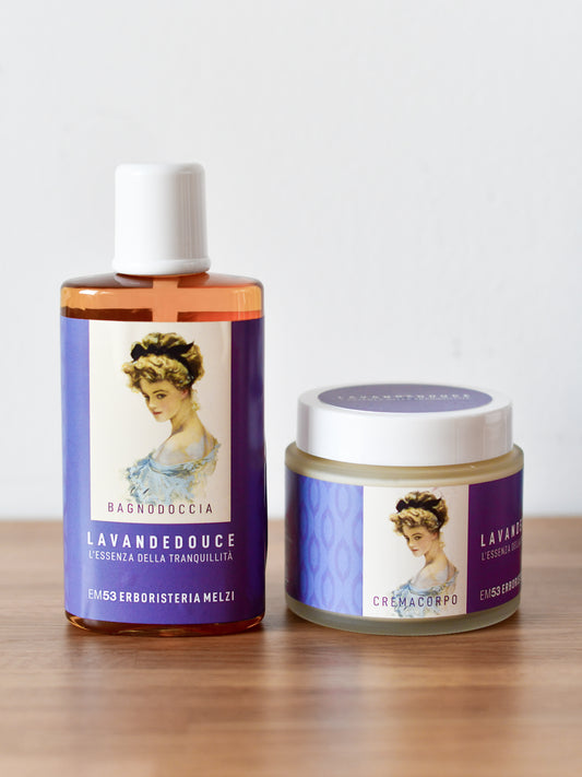 EM53 L'ESSENZA DELLA TRANQUILLITA' Kit Crema Corpo 200ml  + Bagnodoccia Lavandedouce 250 ml
