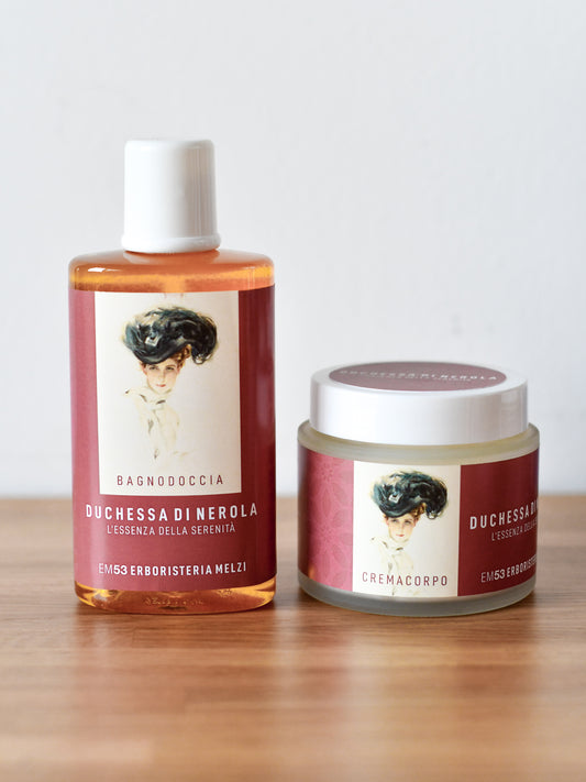 EM53 L'ESSENZA DELLA SERENITA' Kit Crema Corpo  200 ml + Bagnodoccia Duchessa di Nerola 250 ml