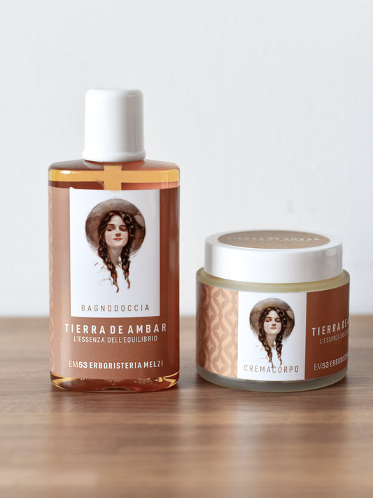 EM53 L'ESSENZA DELL'EQUILIBRIO Kit Crema Corpo 200 ml + Bagnodoccia Tierra de Ambar 250 ml